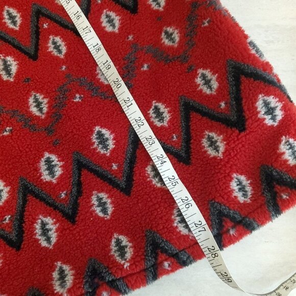Tsunami 1/2 Zip Fleece Pullover Shirt Men Medium Red Black Aztec Chevron Outdoor - Picture 7 of 16